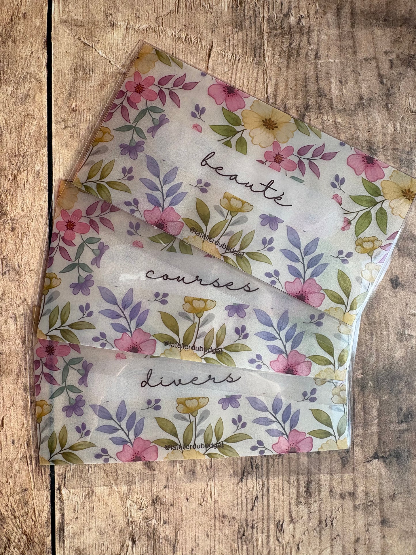 Lot 3 enveloppes porte feuille #Fleurs