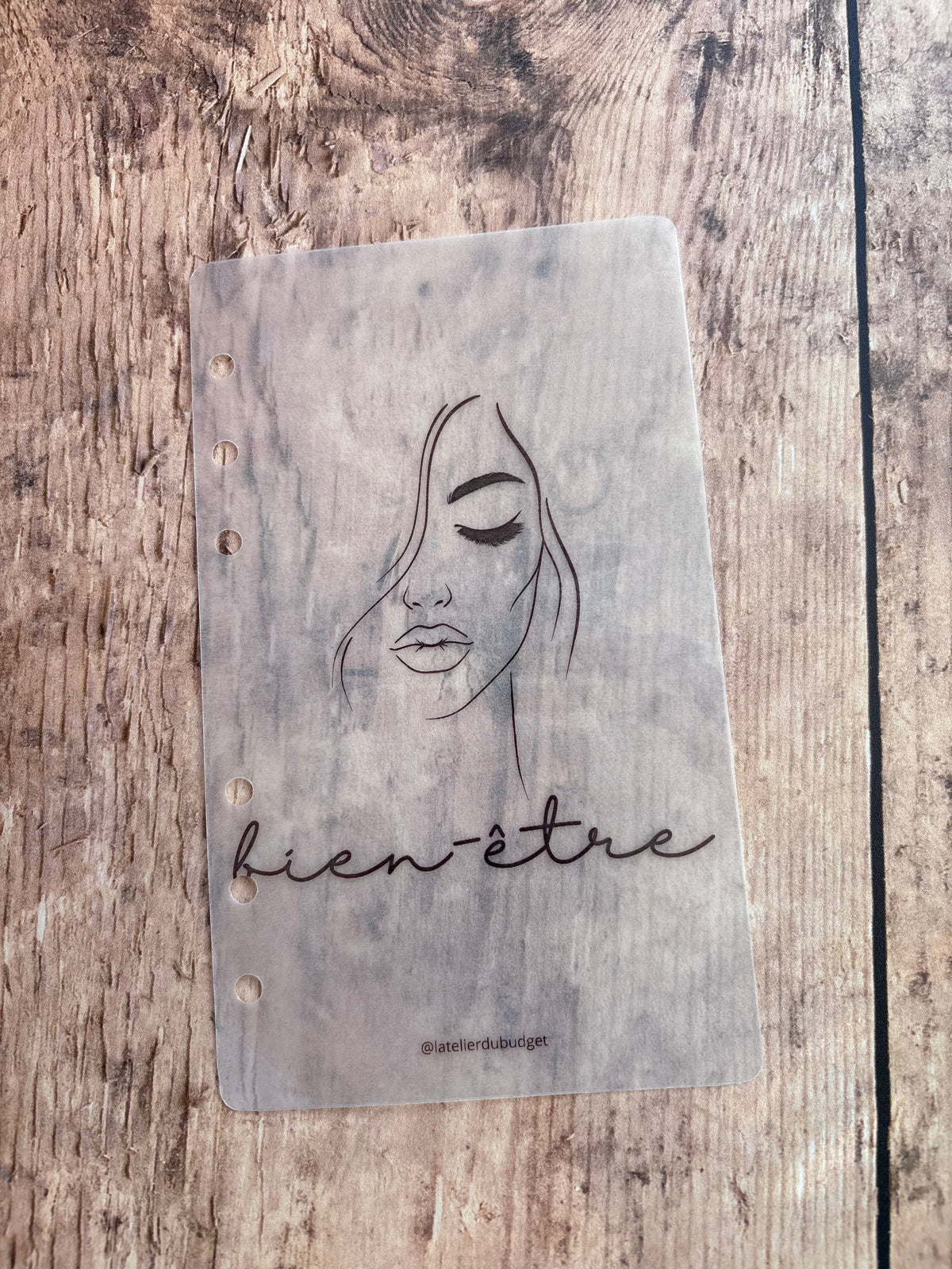 Page de garde "selfcare" semi-transparente