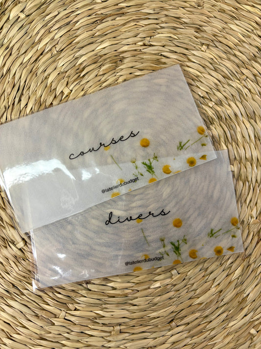 Enveloppe porte feuille #marguerite