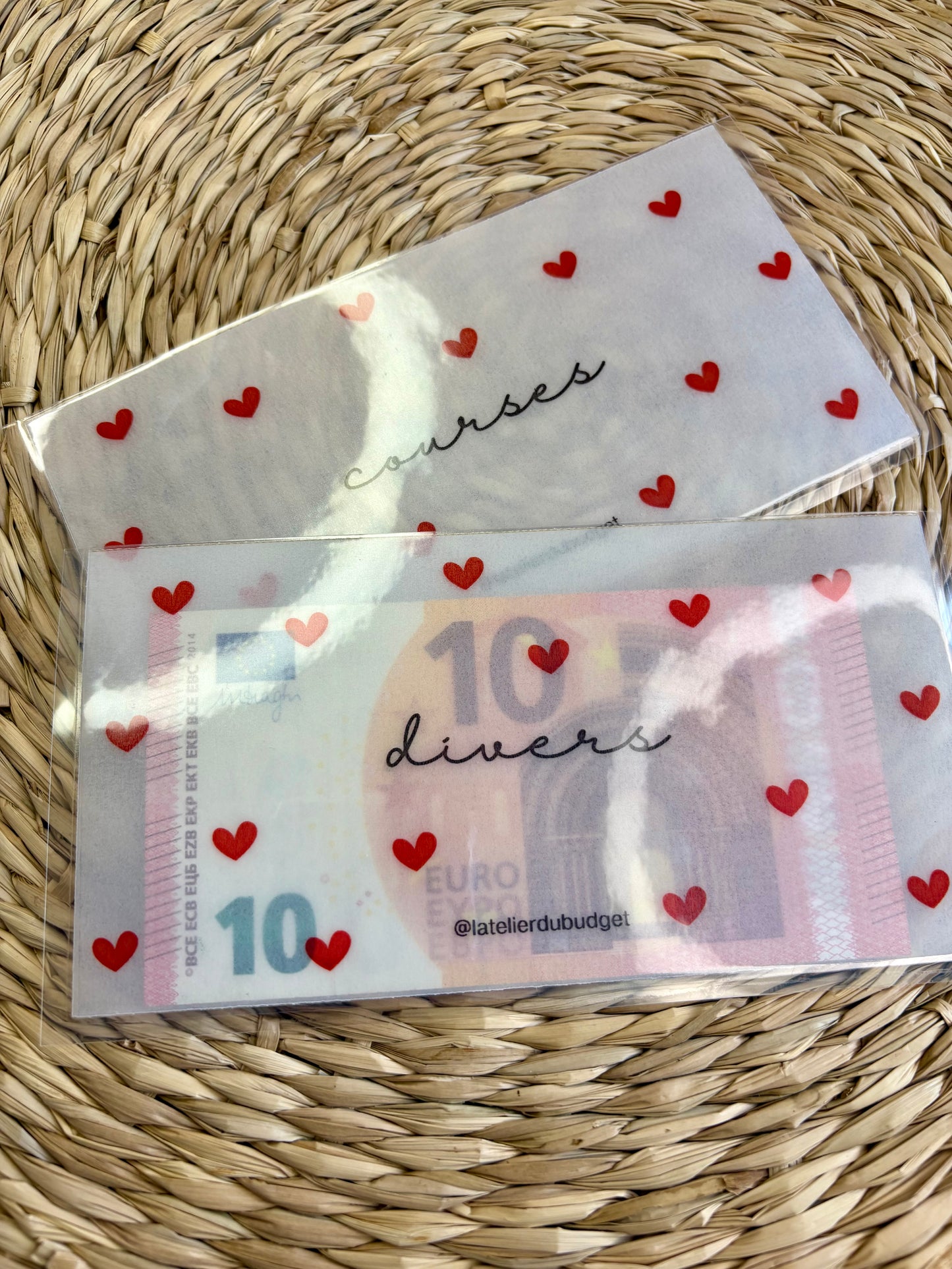 Enveloppes pour porte feuille #coeur rouge