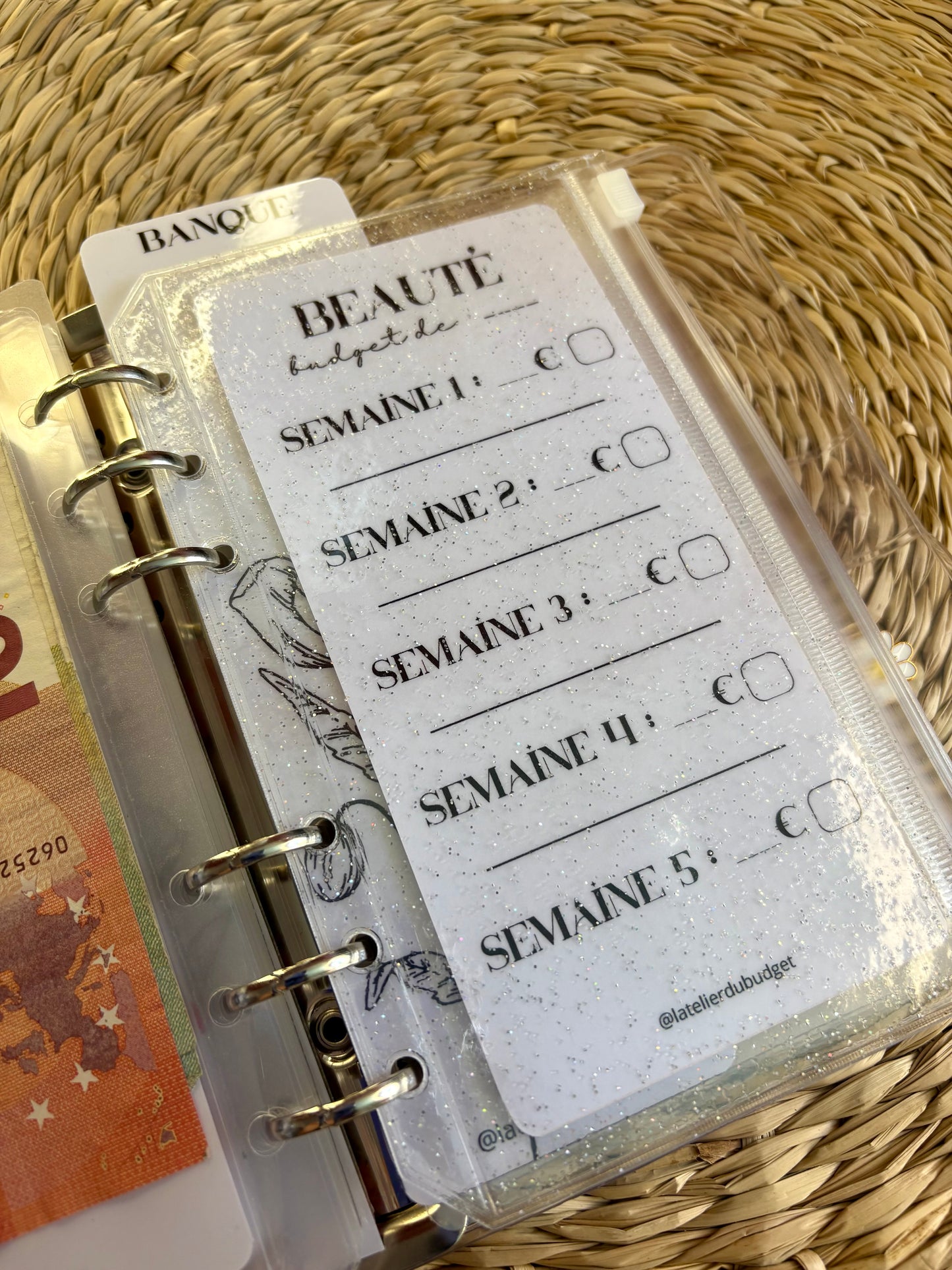 Enveloppe zippée pailletée A6