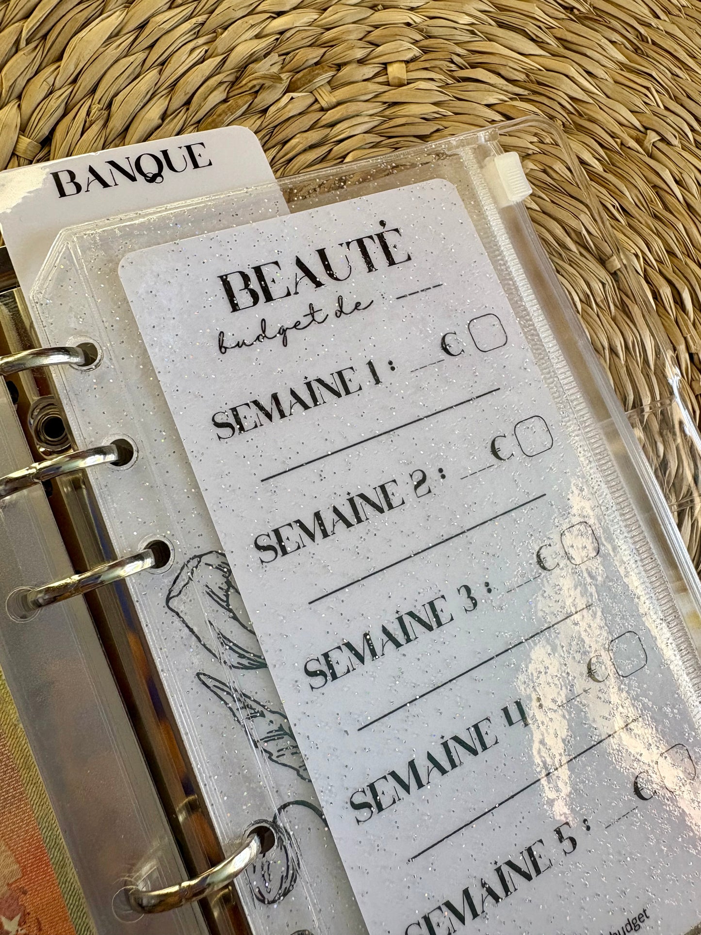 Enveloppe zippée pailletée A6