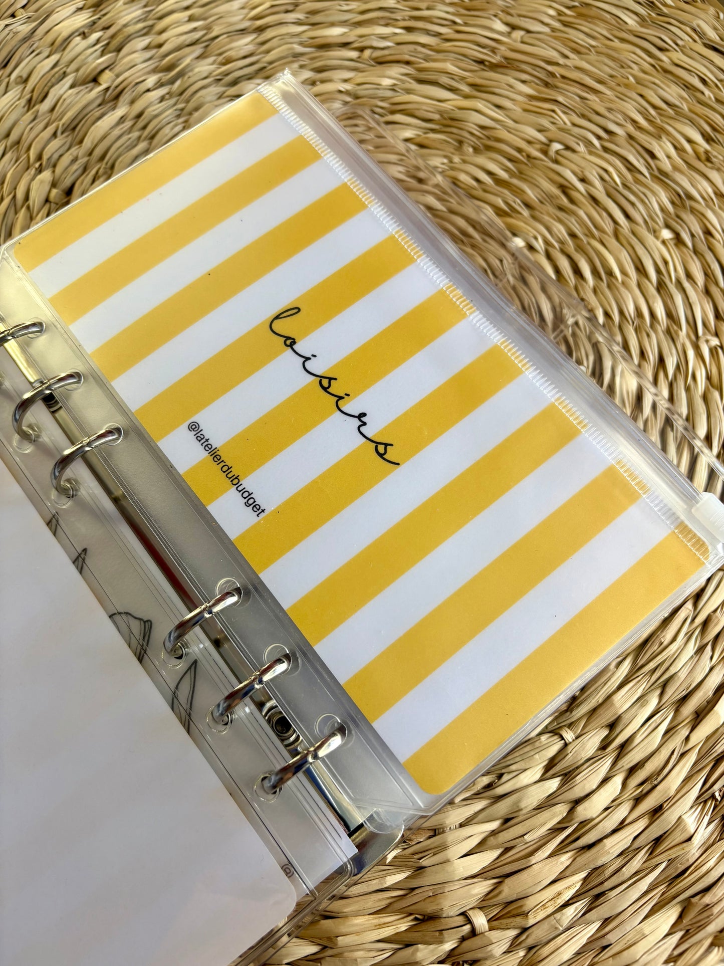 Insert pour enveloppes A6 à l'unité #rayure jaune