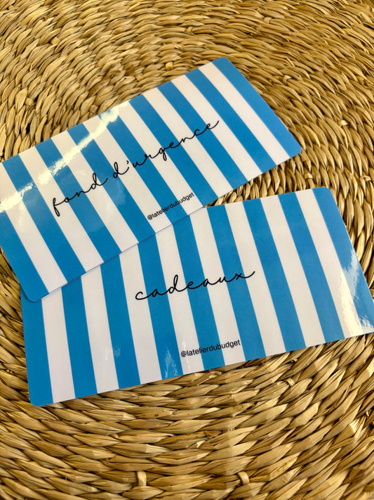 Insert pour enveloppes A6 à l'unité #rayure bleu