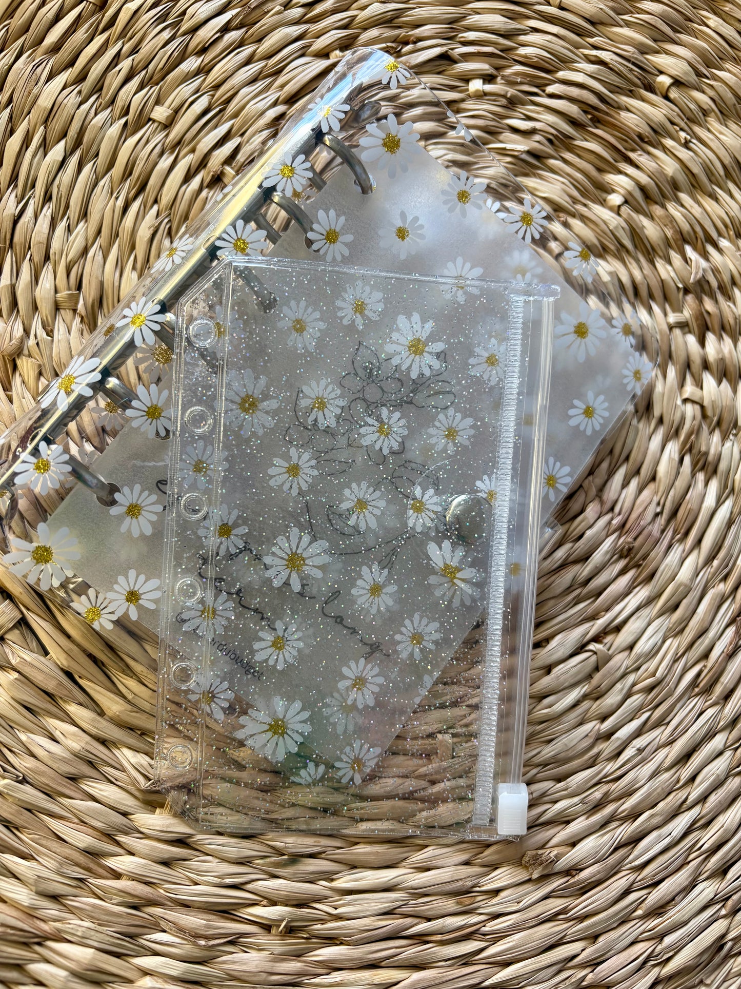 Enveloppe zippée pailletée A7