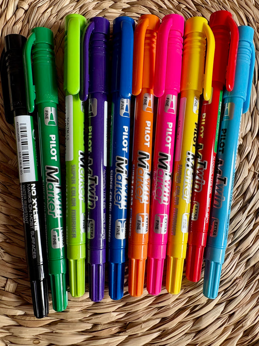 Marqueur permanent double pointe couleurs