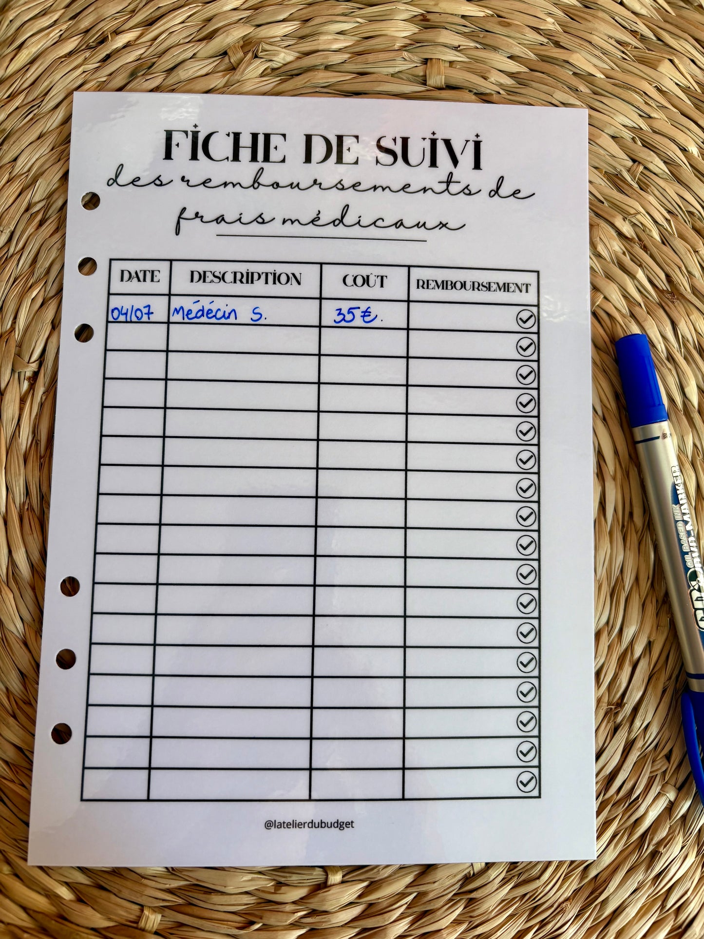 Page "suivi remboursements" - format A5