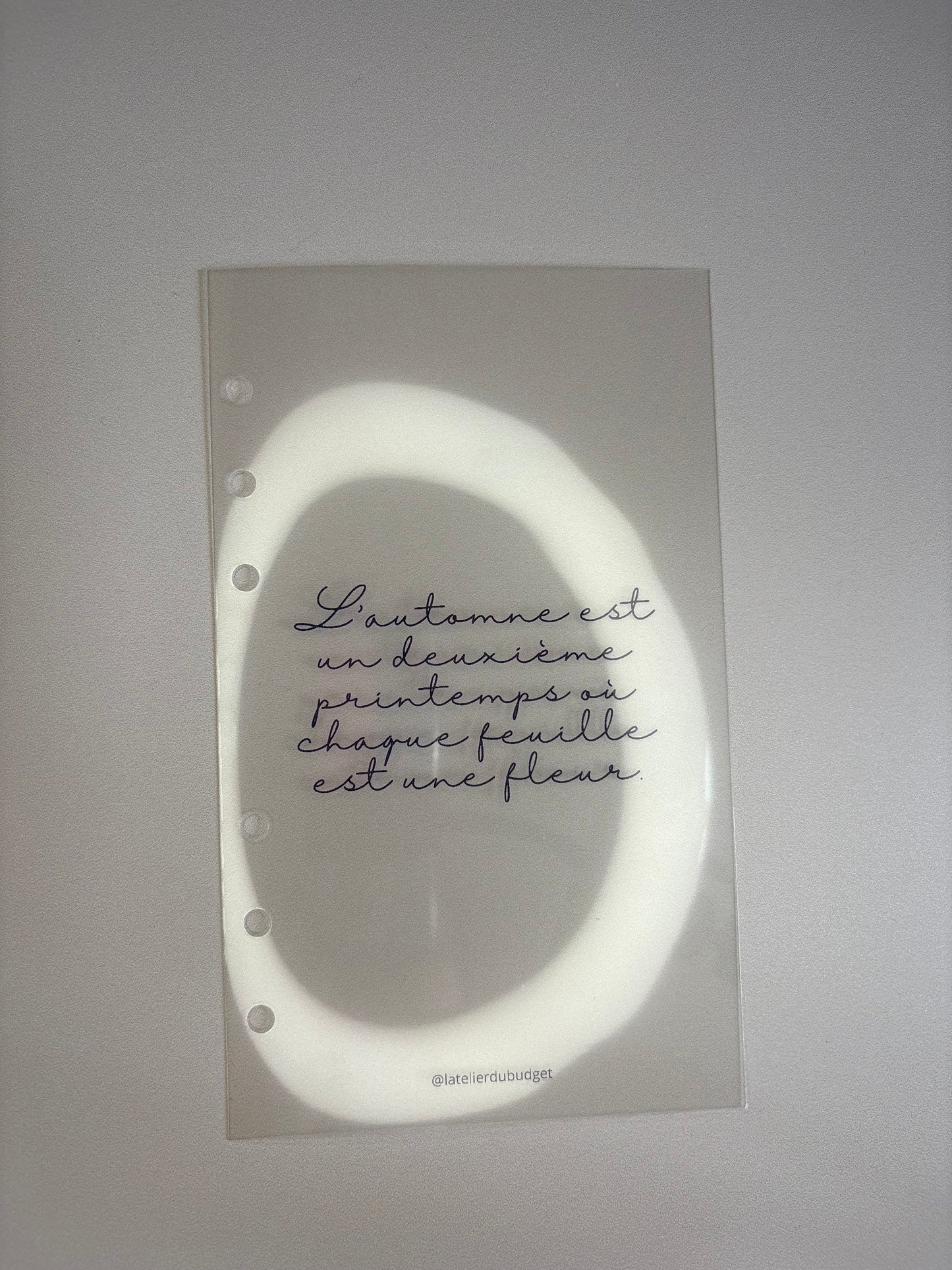 Page de garde transparente - A6
