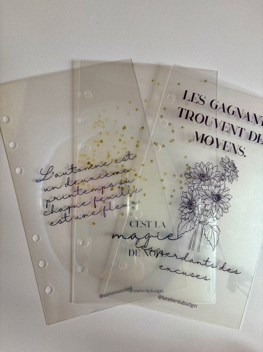 Page de garde transparente - A6