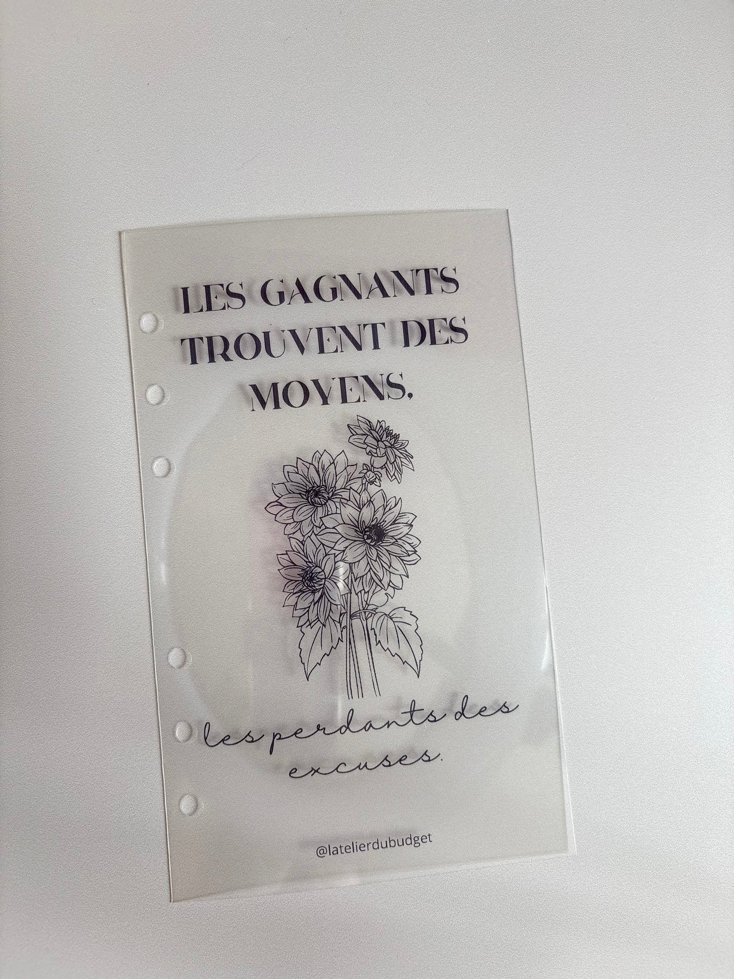 Page de garde transparente - A6
