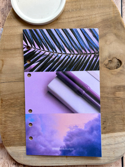 Page de garde - Feutres et nuages violet A6