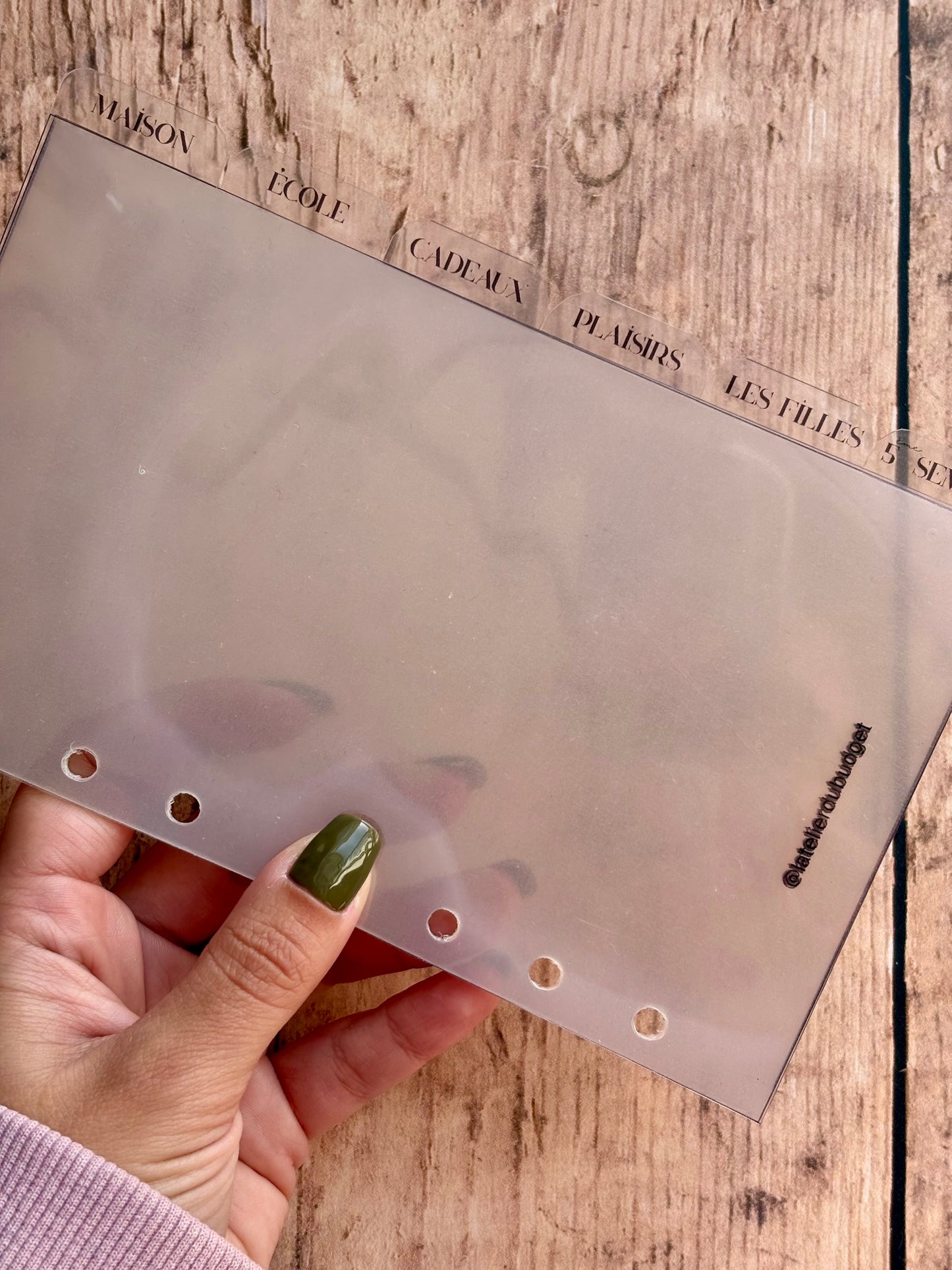 Lot 6 séparateurs onglets à personnaliser