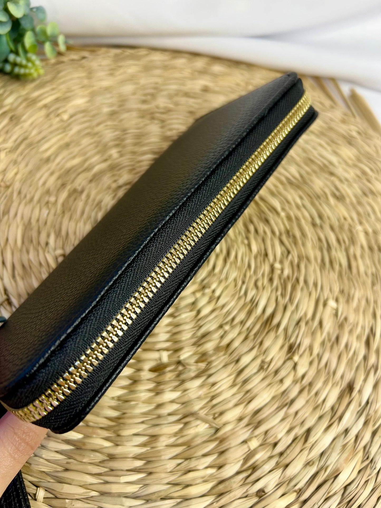 Porte feuille à fermeture éclair noir