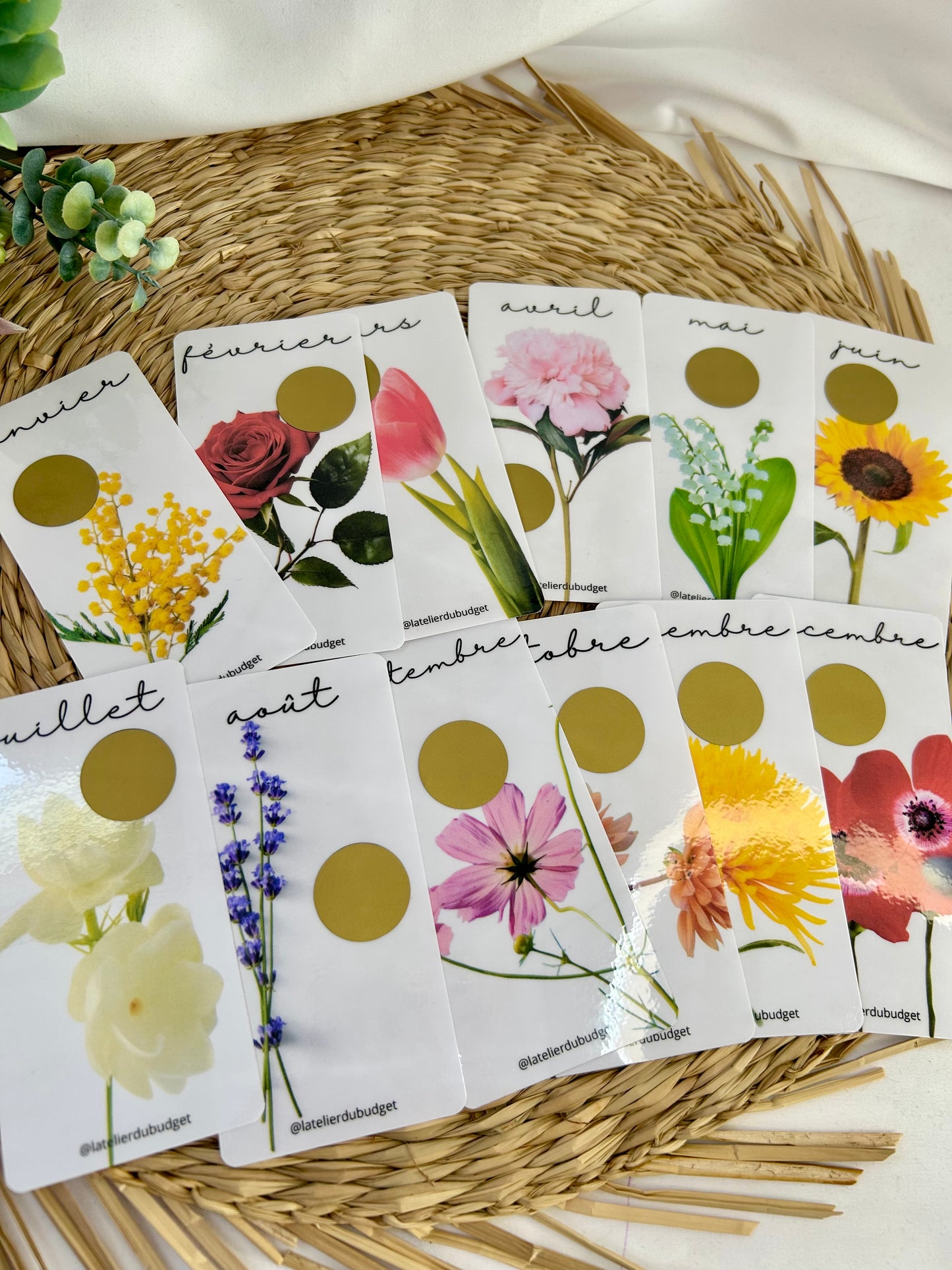 Défi - 12 cartes fleuries à gratter