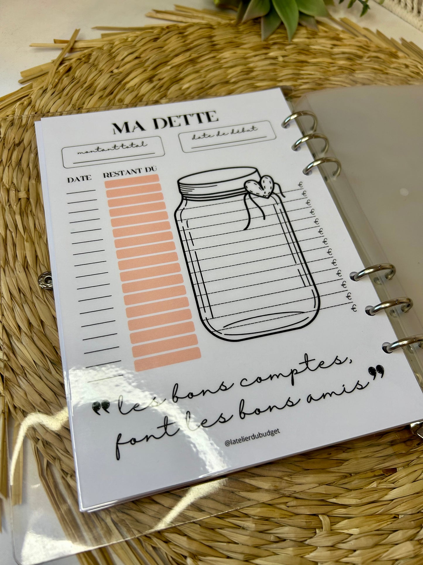 Page "ma dette" - format A5