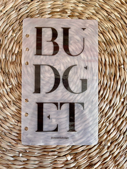 Page de garde "BUDGET" semi-transparente