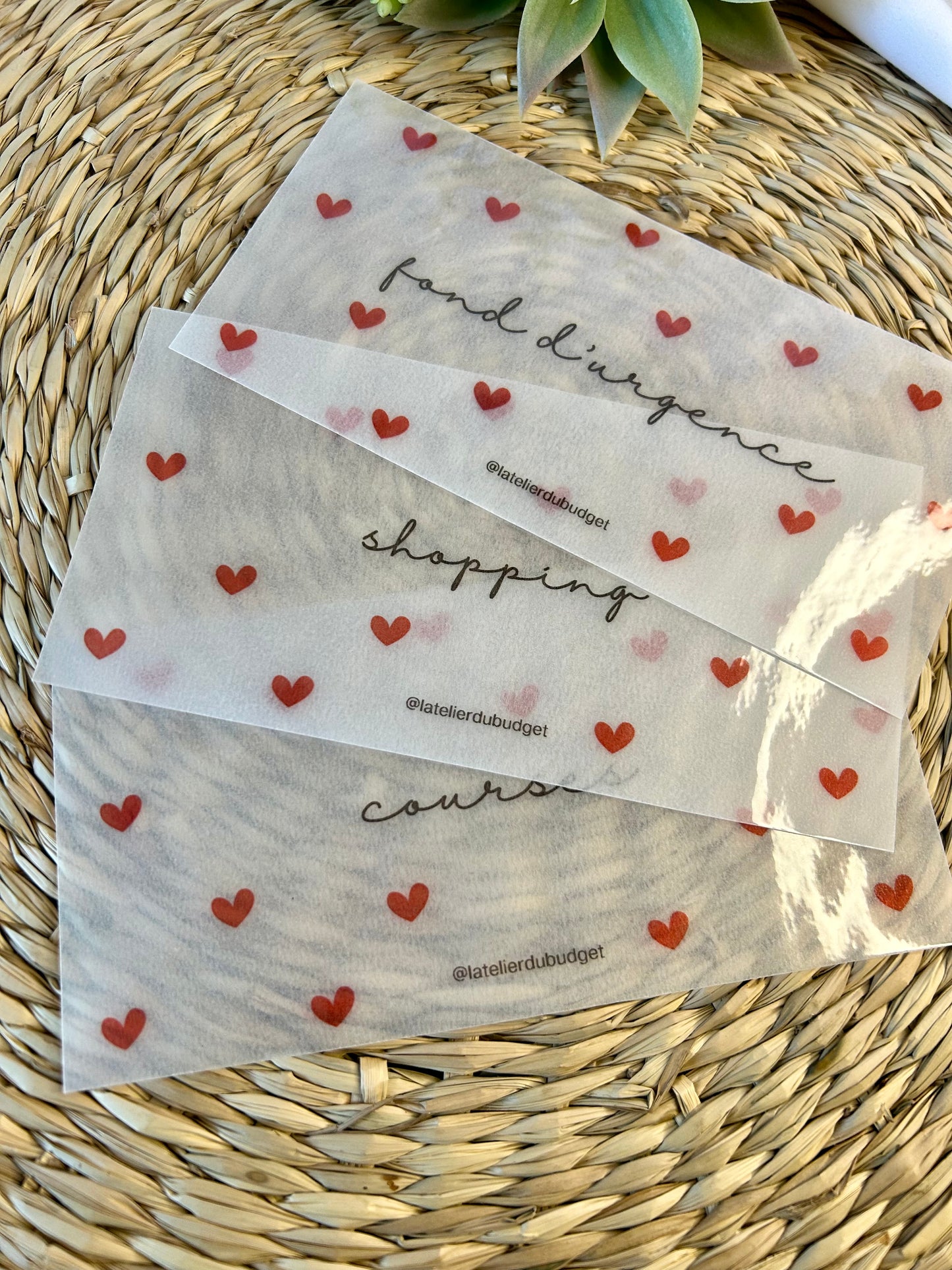 Insert pour enveloppes A6 à l'unité #coeur
