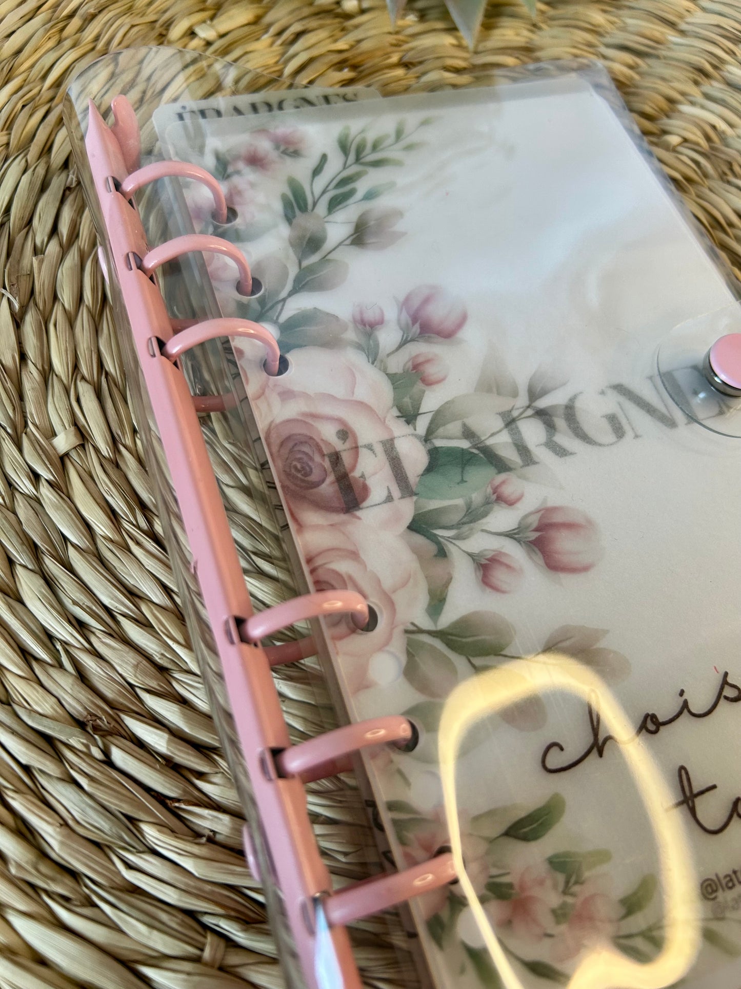 Classeur A6 - Rose pastel transparent