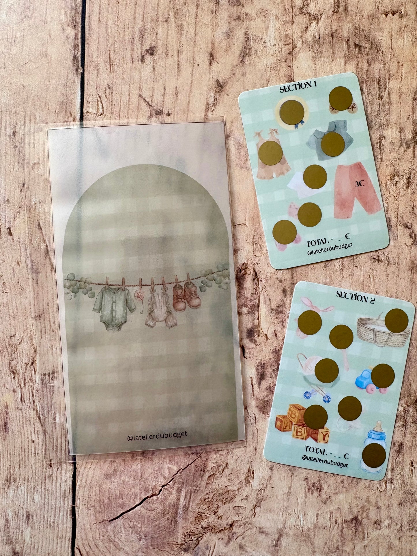 Enveloppe + cartes défi bébé
