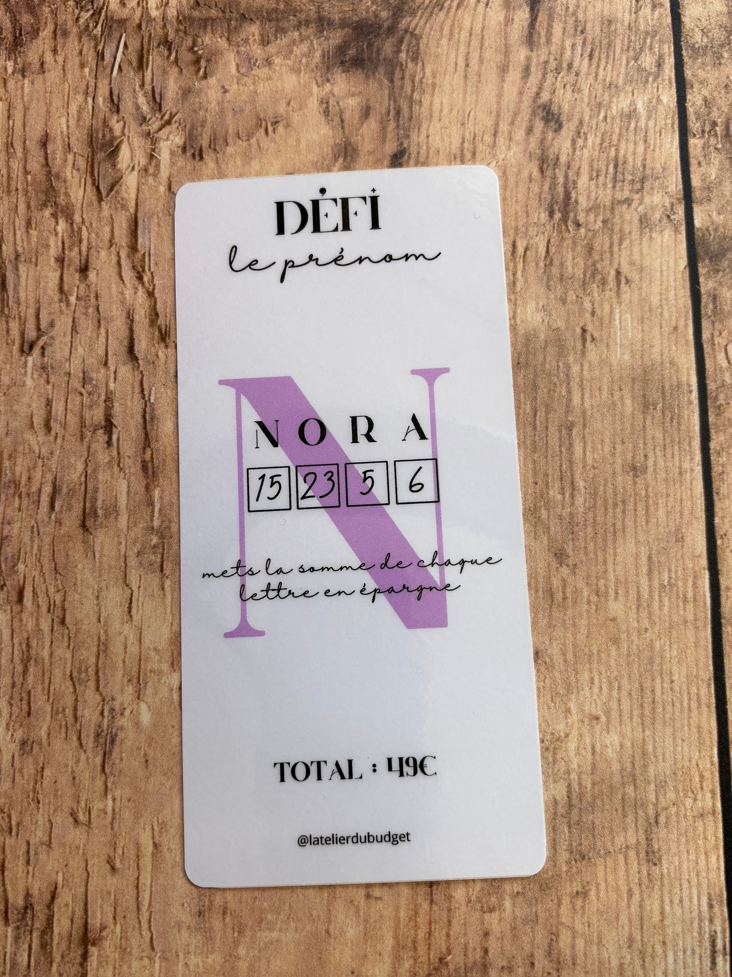 Défi le prénom - destockage