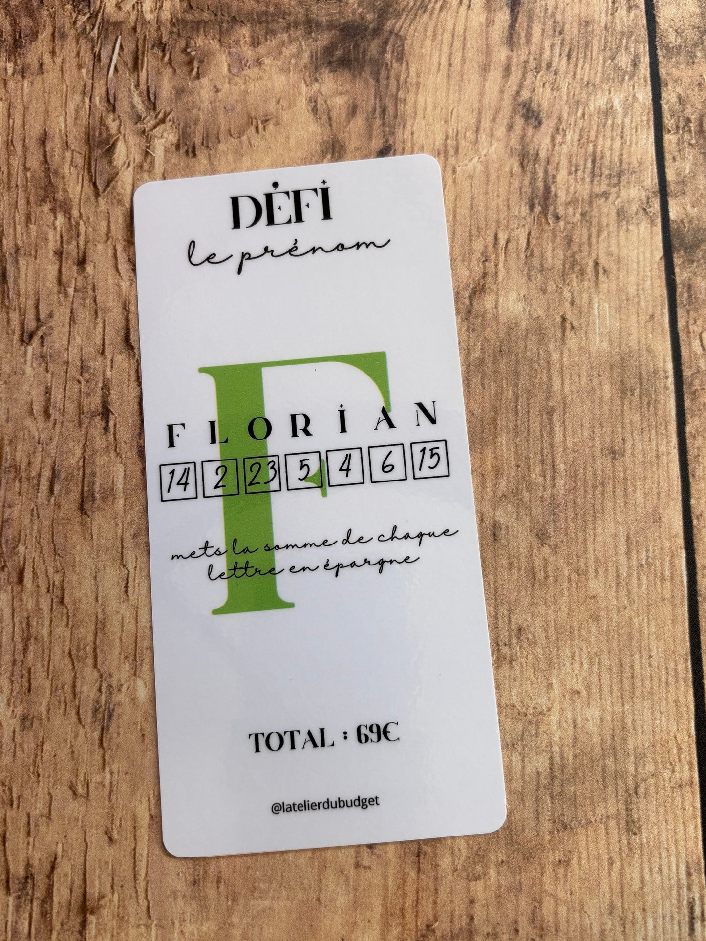 Défi le prénom - destockage