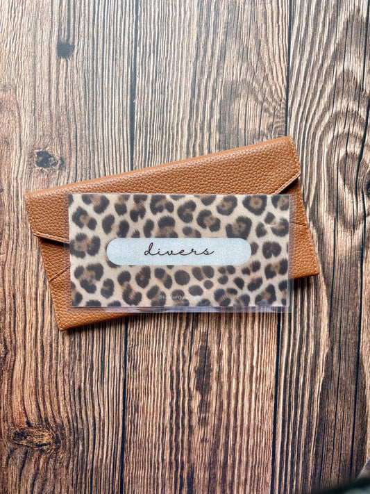 Lot 3 enveloppes porte feuille #Léopard