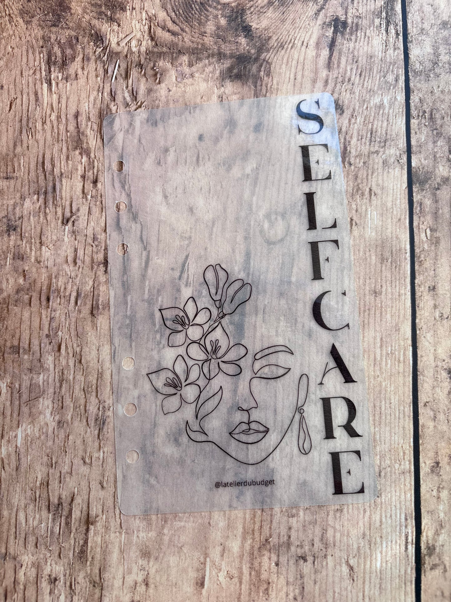 Page de garde "selfcare" semi-transparente