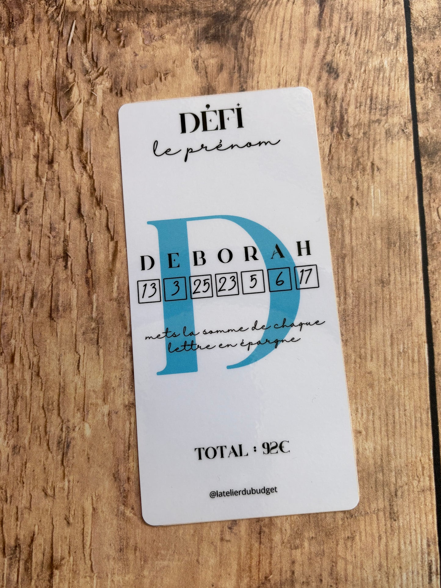 Défi le prénom - destockage