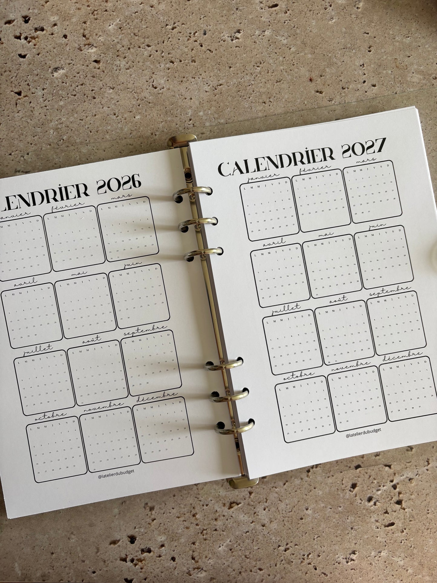 Page « Calendrier 2027 » à ajouter au budget planner