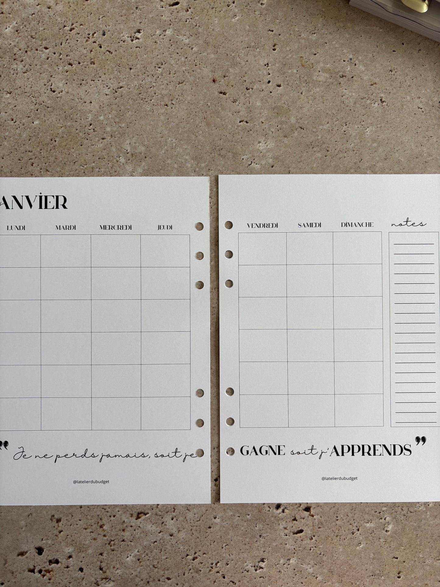 Pages des mois de l’année à ajouter au budget planner - A5