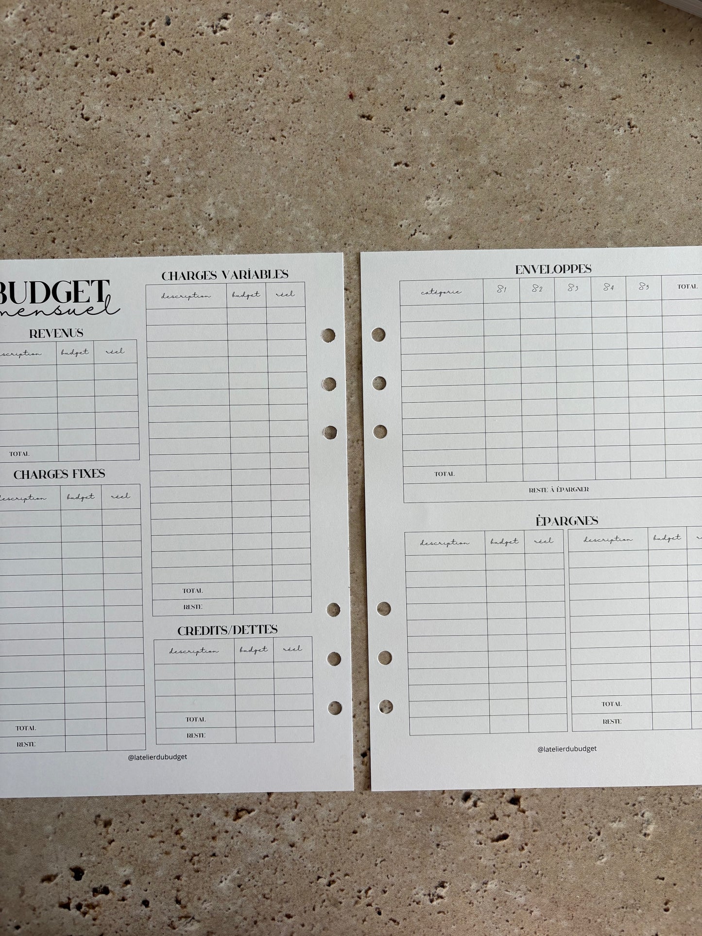 Pages des mois de l’année à ajouter au budget planner - A5