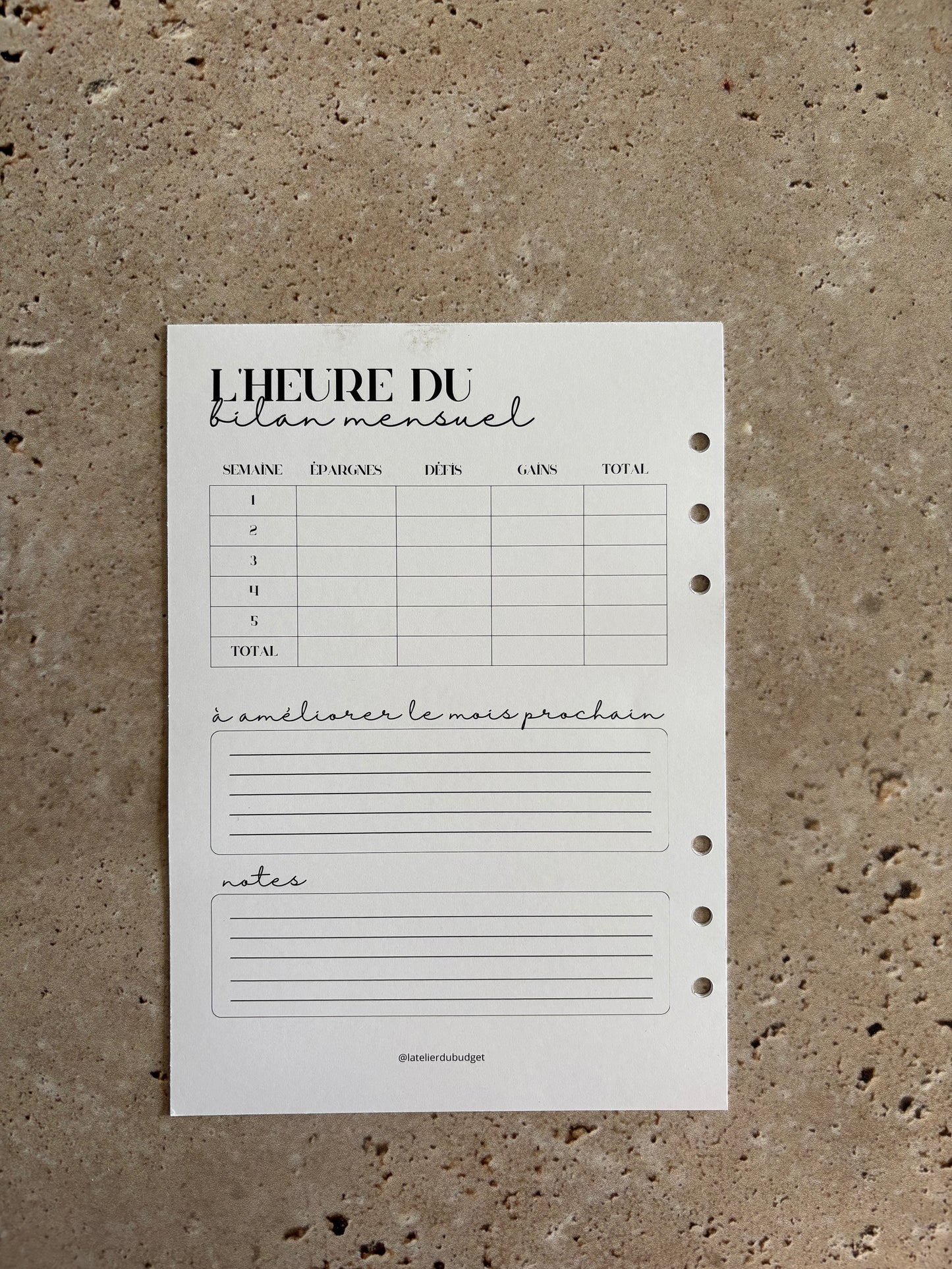 Pages des mois de l’année à ajouter au budget planner - A5