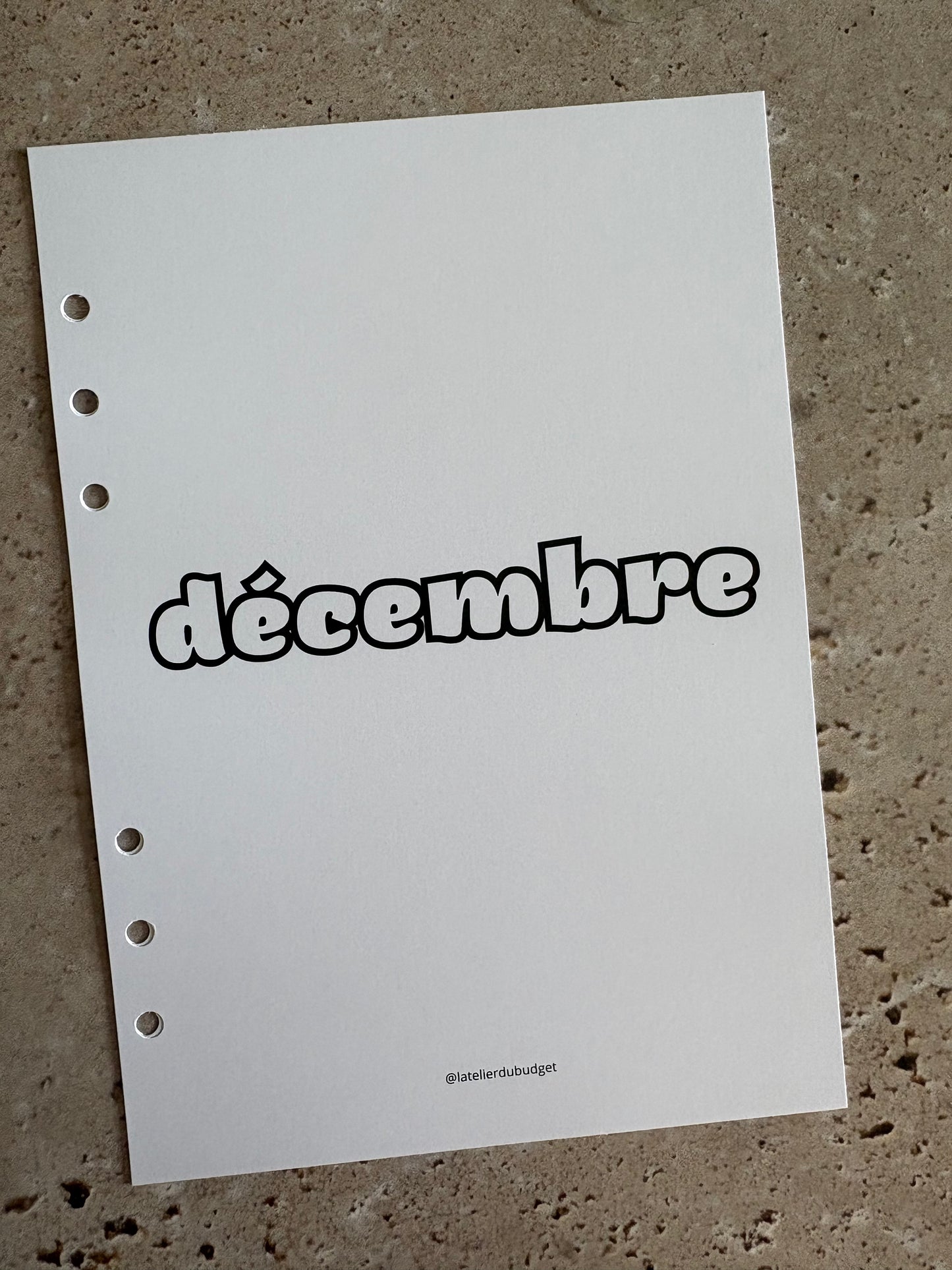 Pages des mois de l’année à ajouter au budget planner - A5
