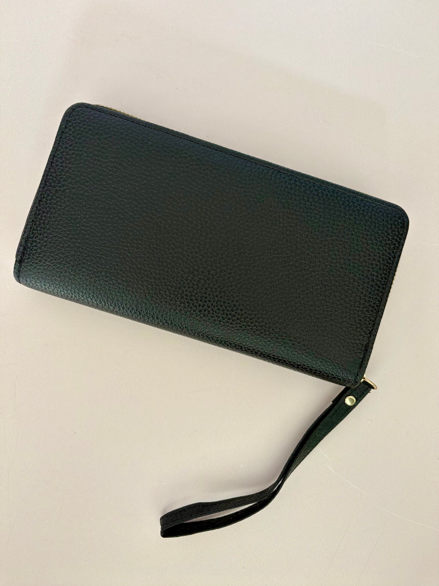 Porte feuille à fermeture éclair noir