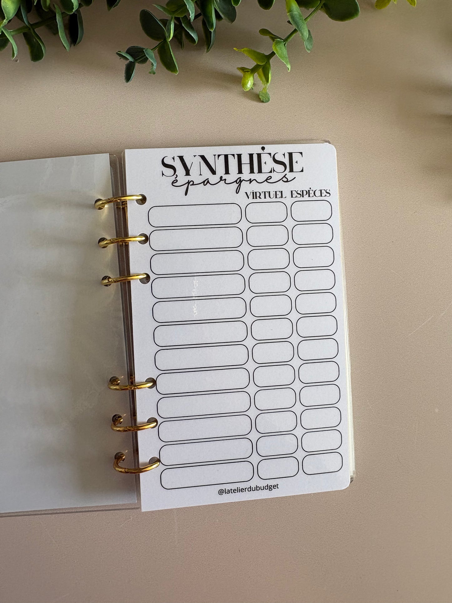 Page de synthèse épargnes - A6