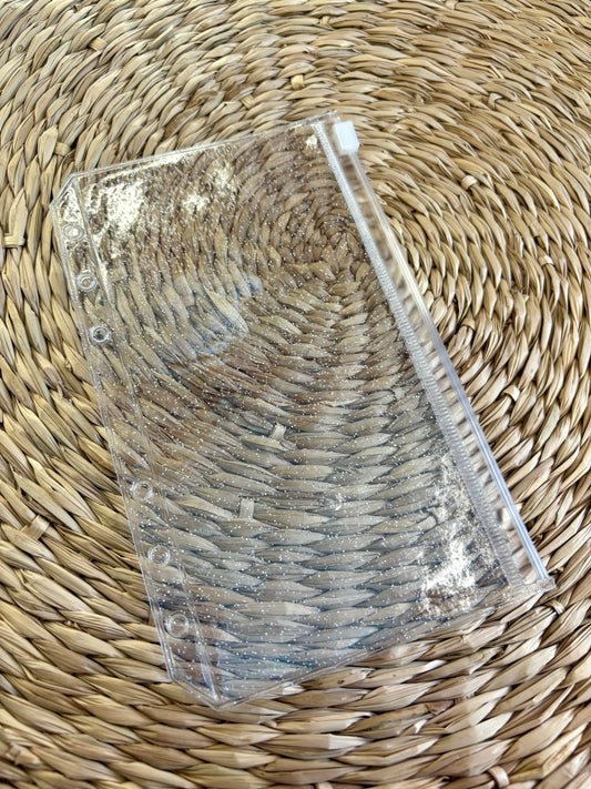 Enveloppe zippée pailletée