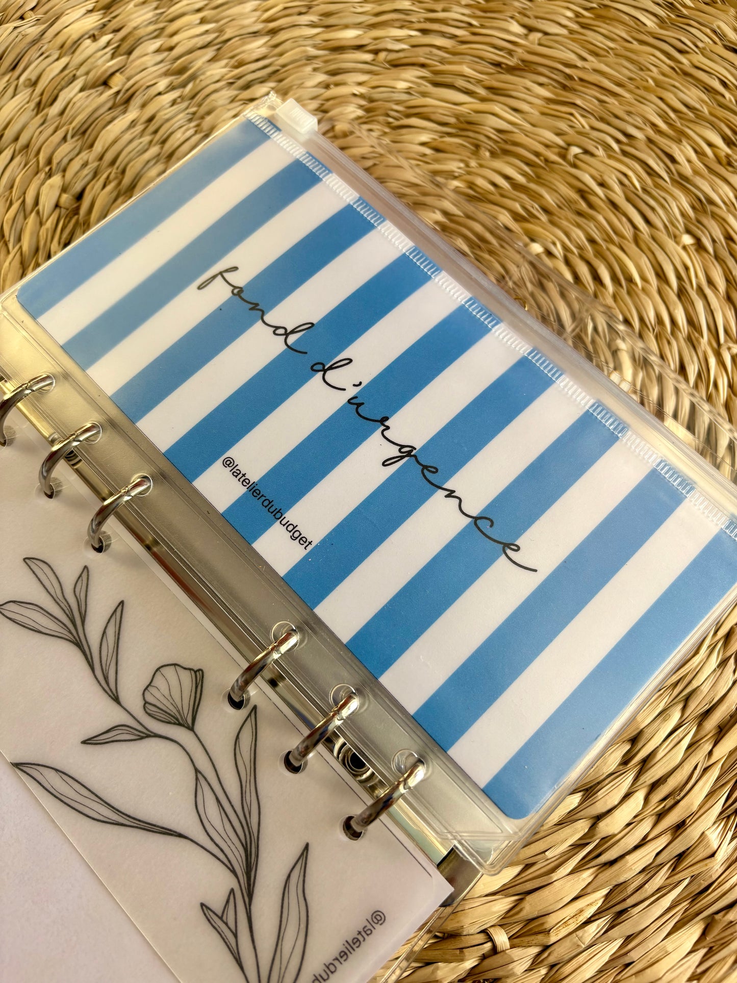 Insert pour enveloppes A6 à l'unité #rayure bleu