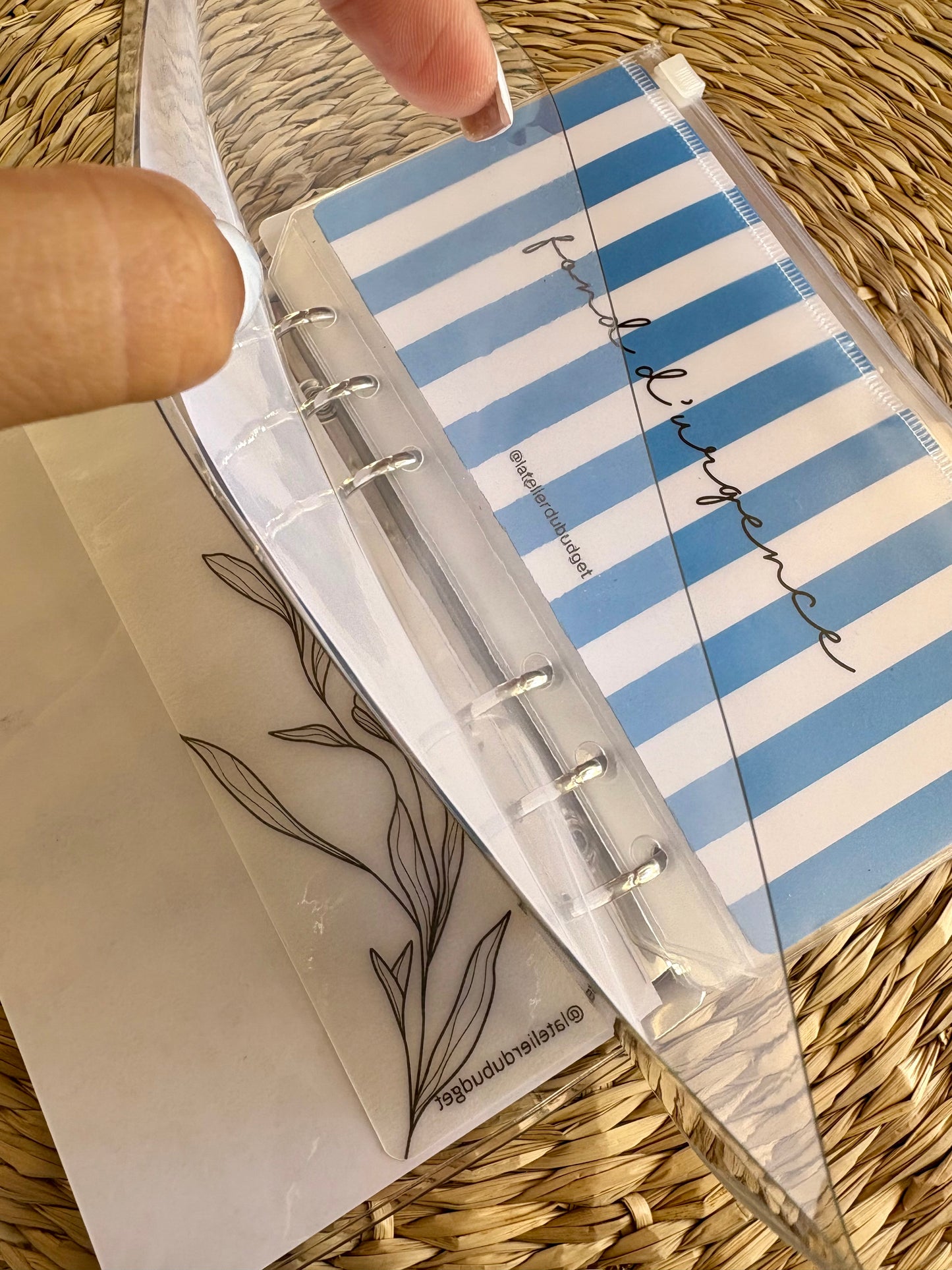 Insert pour enveloppes A6 à l'unité #rayure bleu