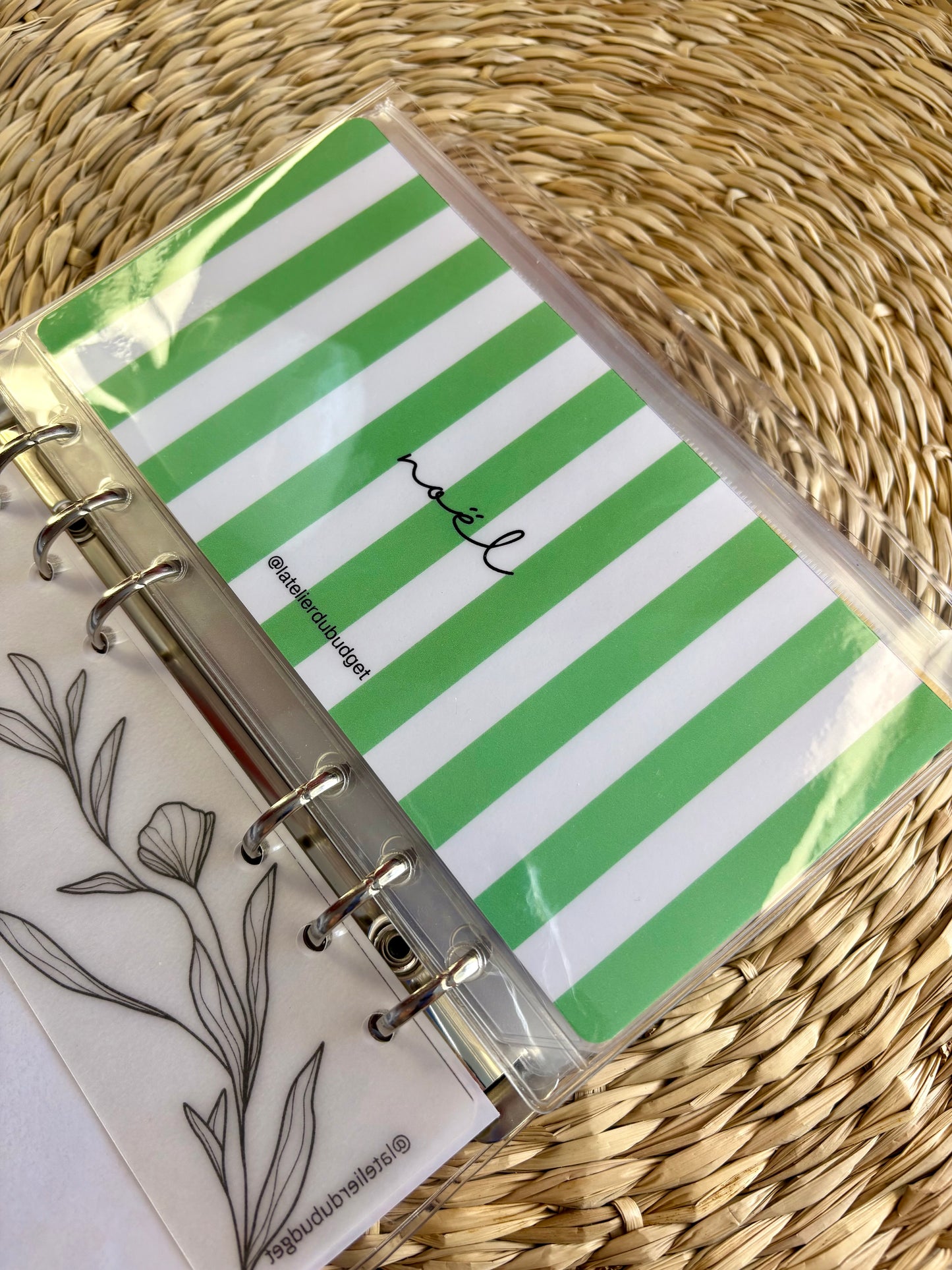 Insert pour enveloppes A6 à l'unité #rayure verte