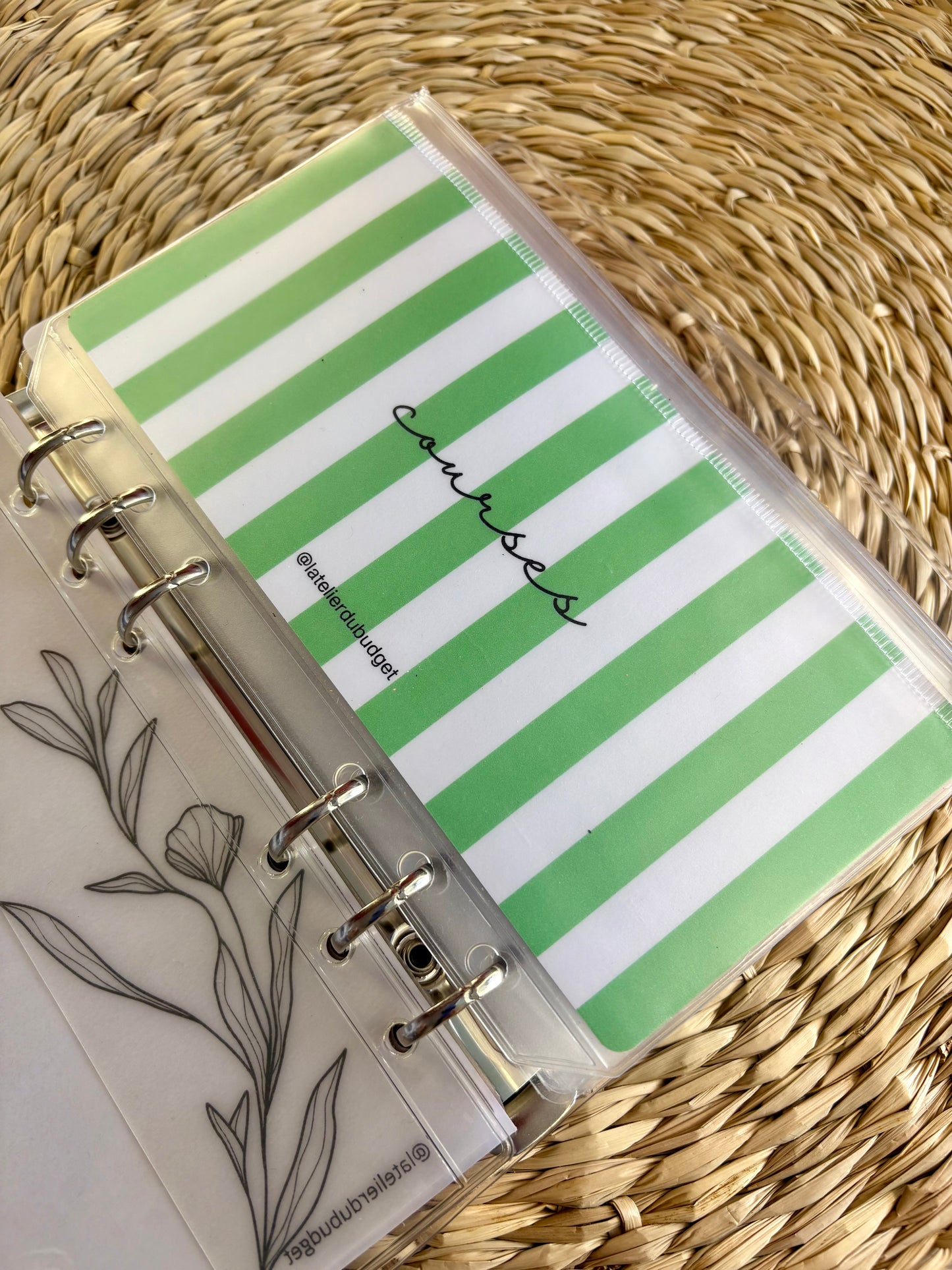 Insert pour enveloppes A6 à l'unité #rayure verte