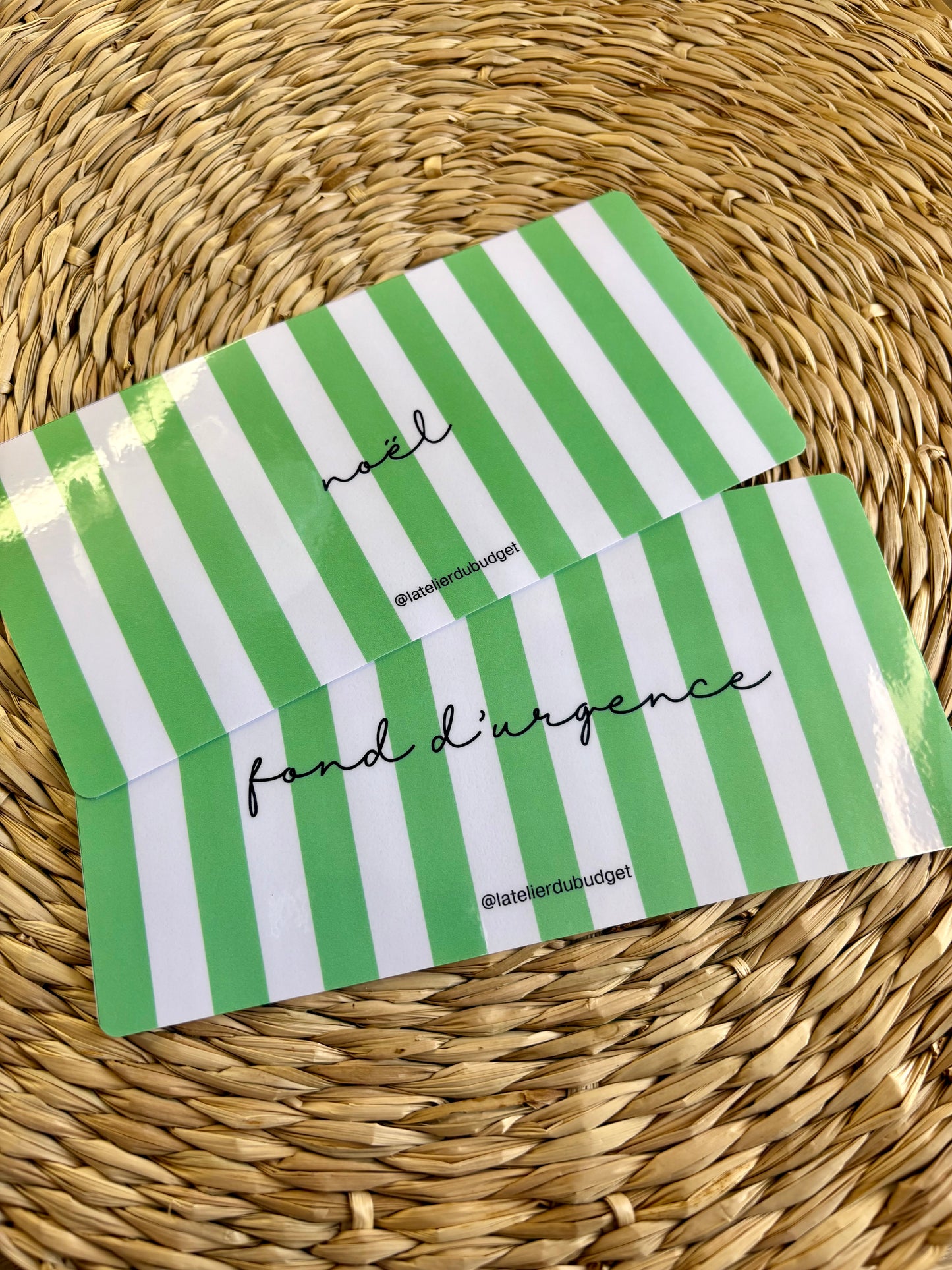 Insert pour enveloppes A6 à l'unité #rayure verte