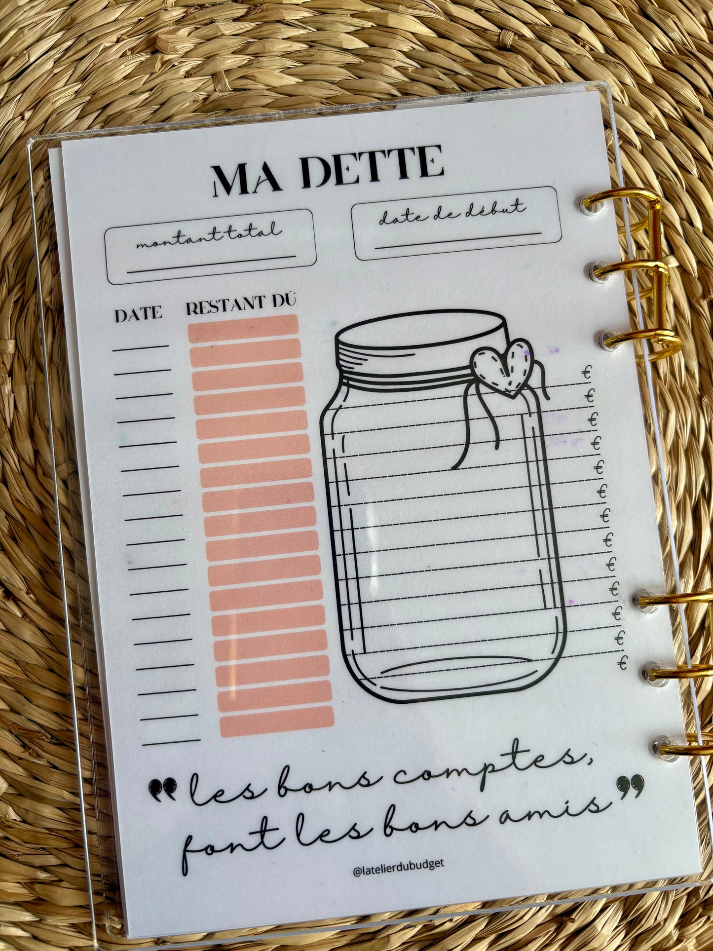 Classeur A5 - Transparent anneaux à personnaliser