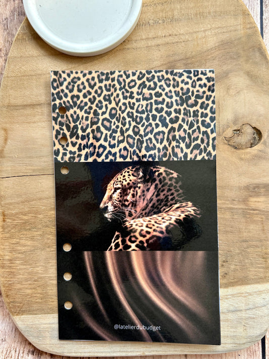 Page de garde - Léopard et tissu marron A6
