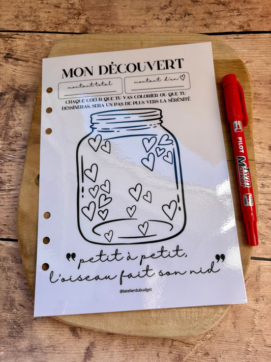 Page "mon découvert" - format A5