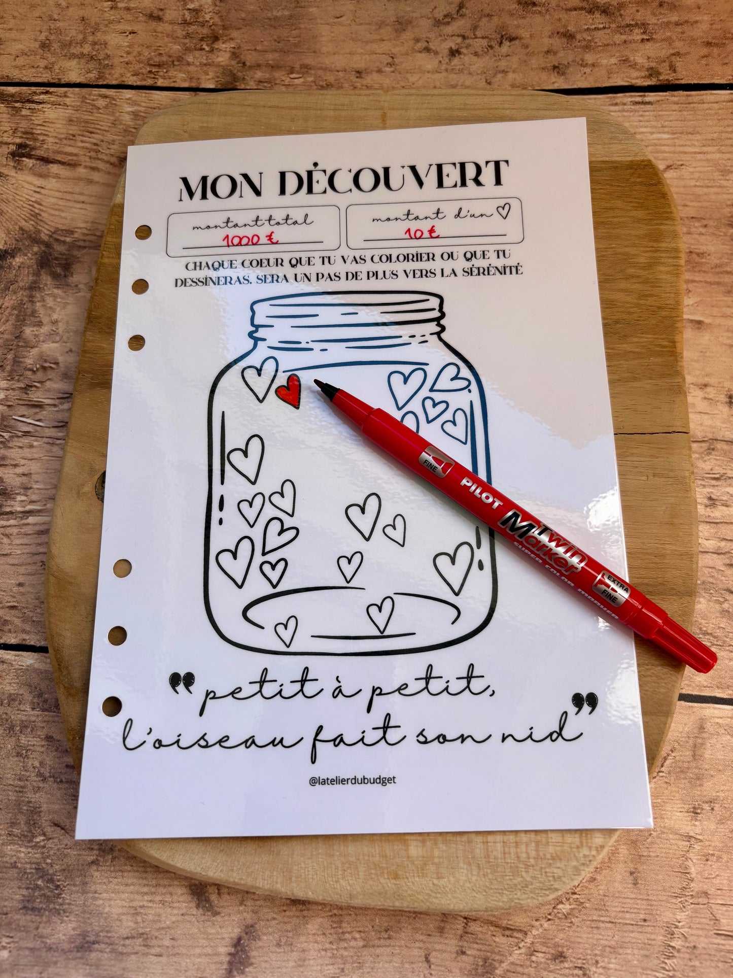 Page "mon découvert" - format A5
