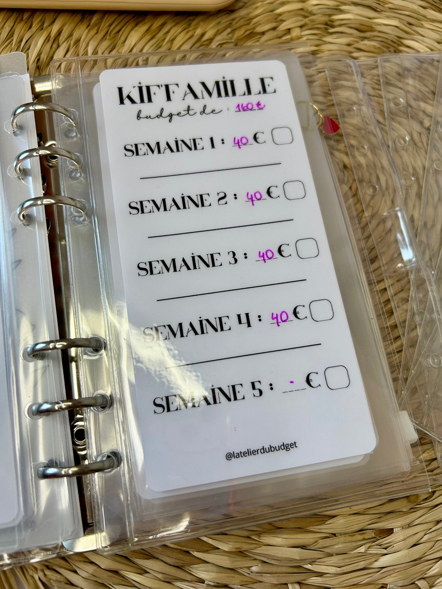 Pack de 6 enveloppes + 6 trackers semaine