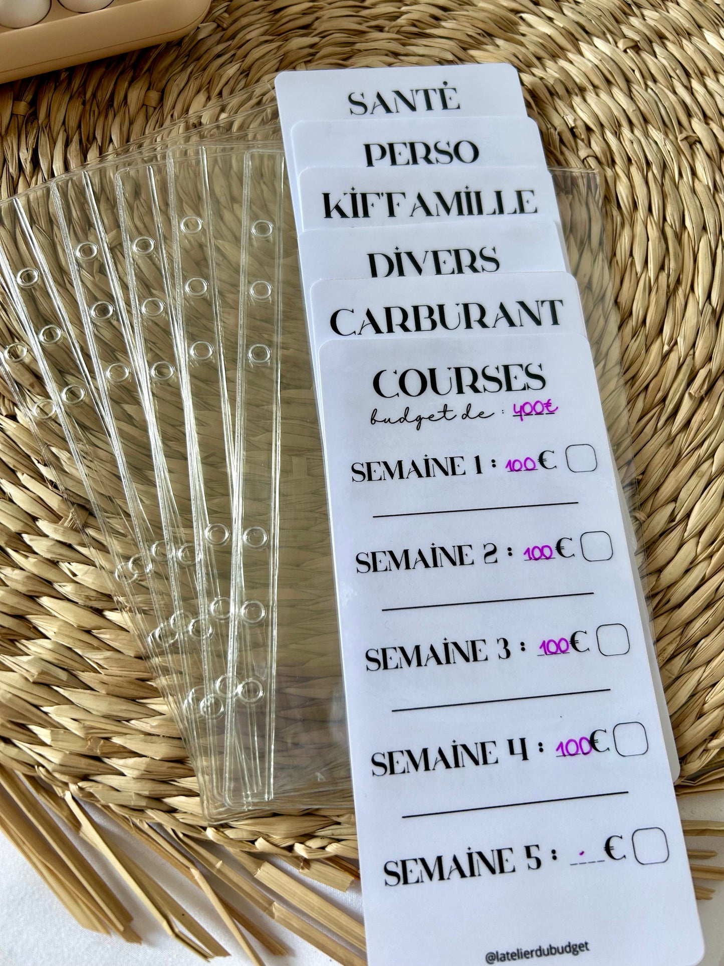 Pack de 6 enveloppes + 6 trackers semaine