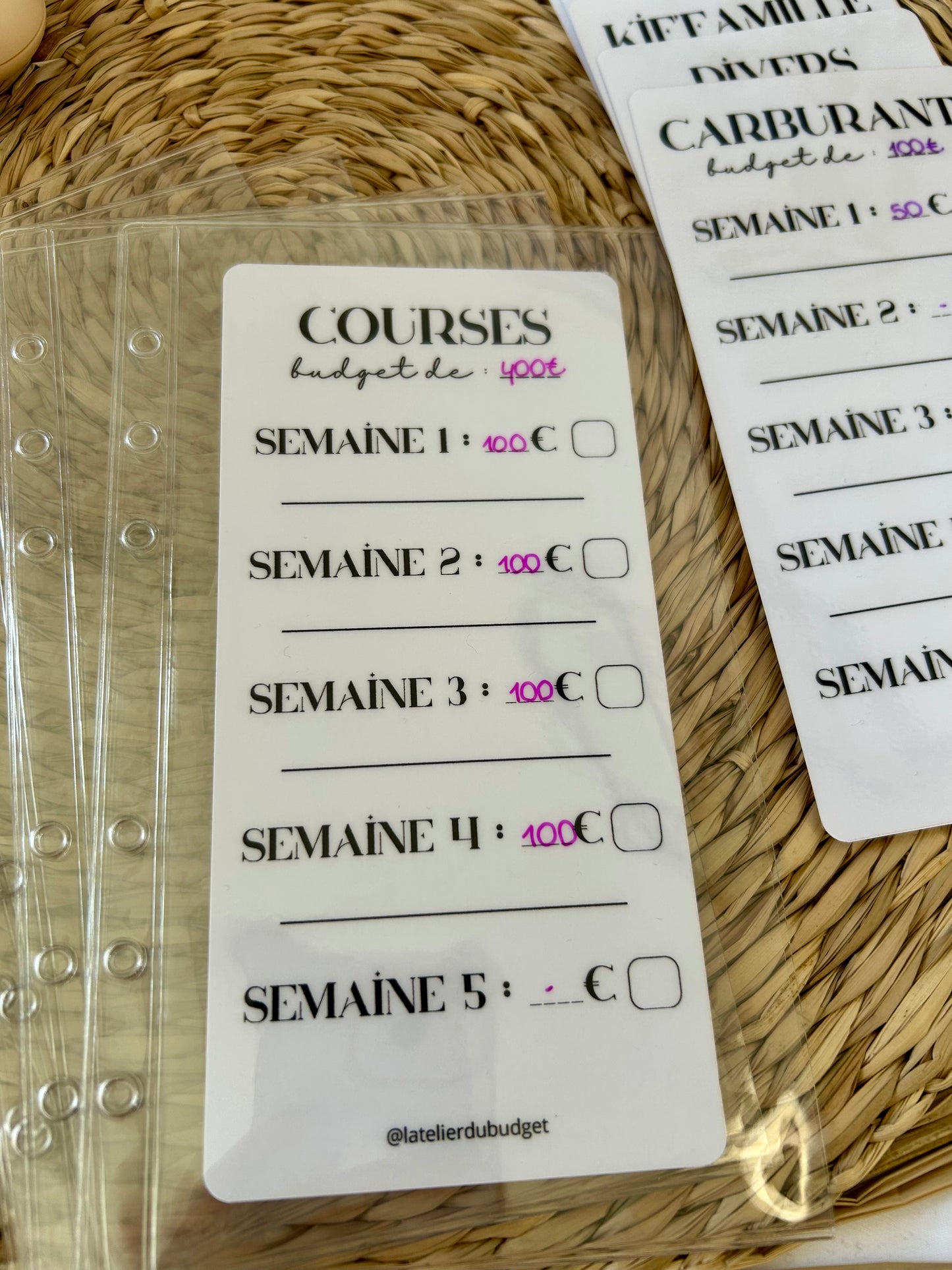 Pack de 6 enveloppes + 6 trackers semaine